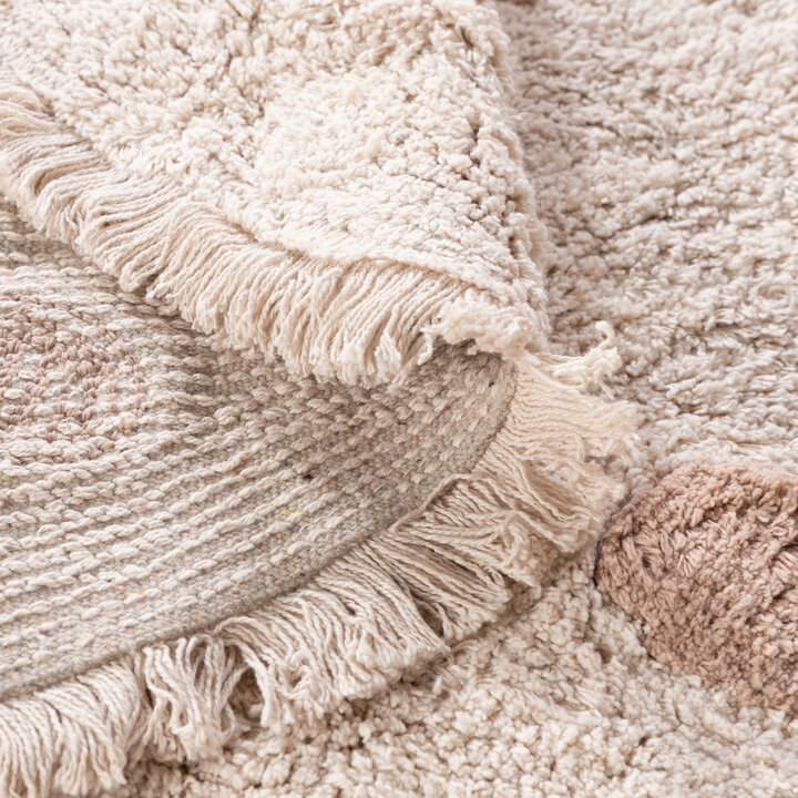 Rond Vloerkleed Kinderkamer - Lou Dots Taupe 