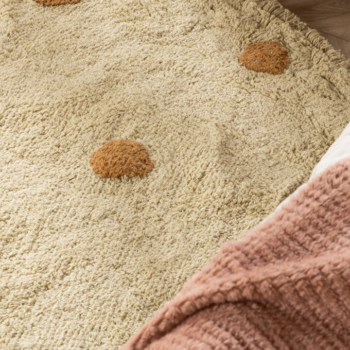Rond Vloerkleed Kinderkamer - Lou Dots Geel 