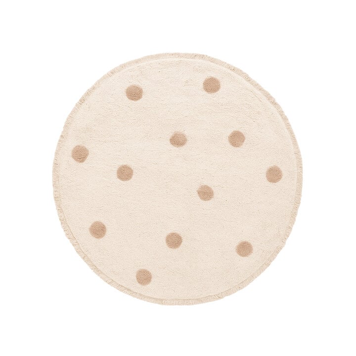 Rond Vloerkleed Kinderkamer - Lou Dots Taupe 