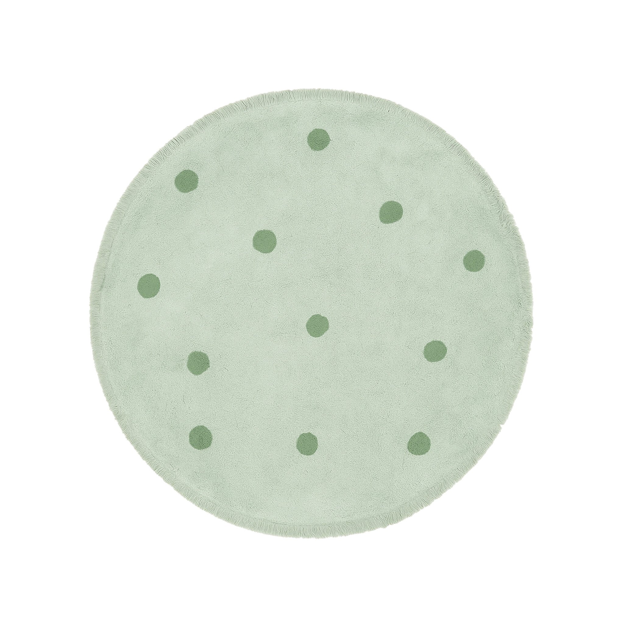 Rond Vloerkleed Kinderkamer - Lou Dots Groen - sfeer