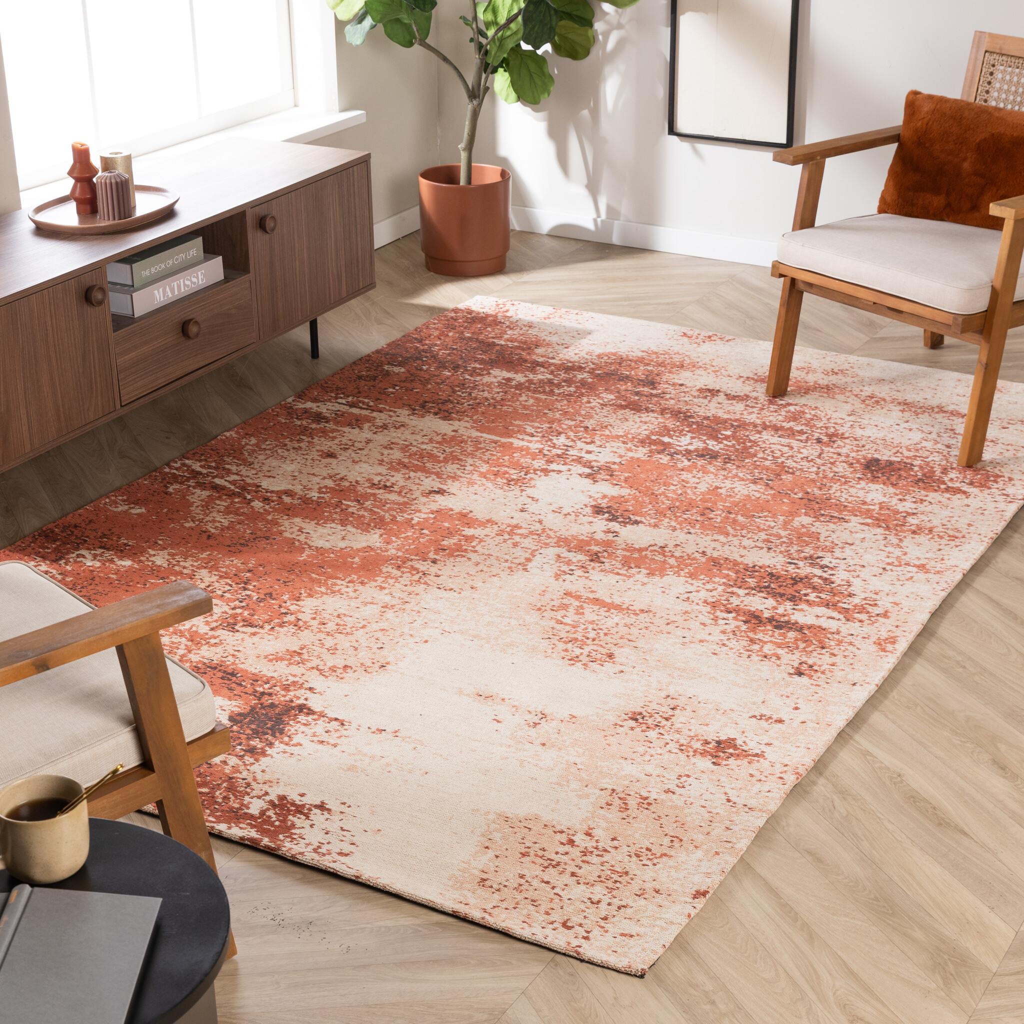 Abstract vloerkleed - Candice Terracotta