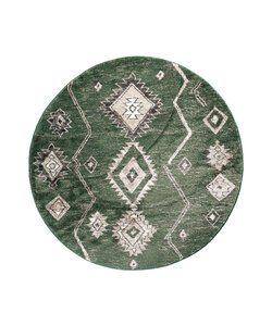 Rond Berber vloerkleed - Blend Aztec Groen