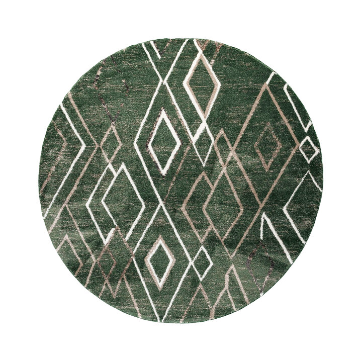 Rond Berber vloerkleed - Blend Diamond Groen