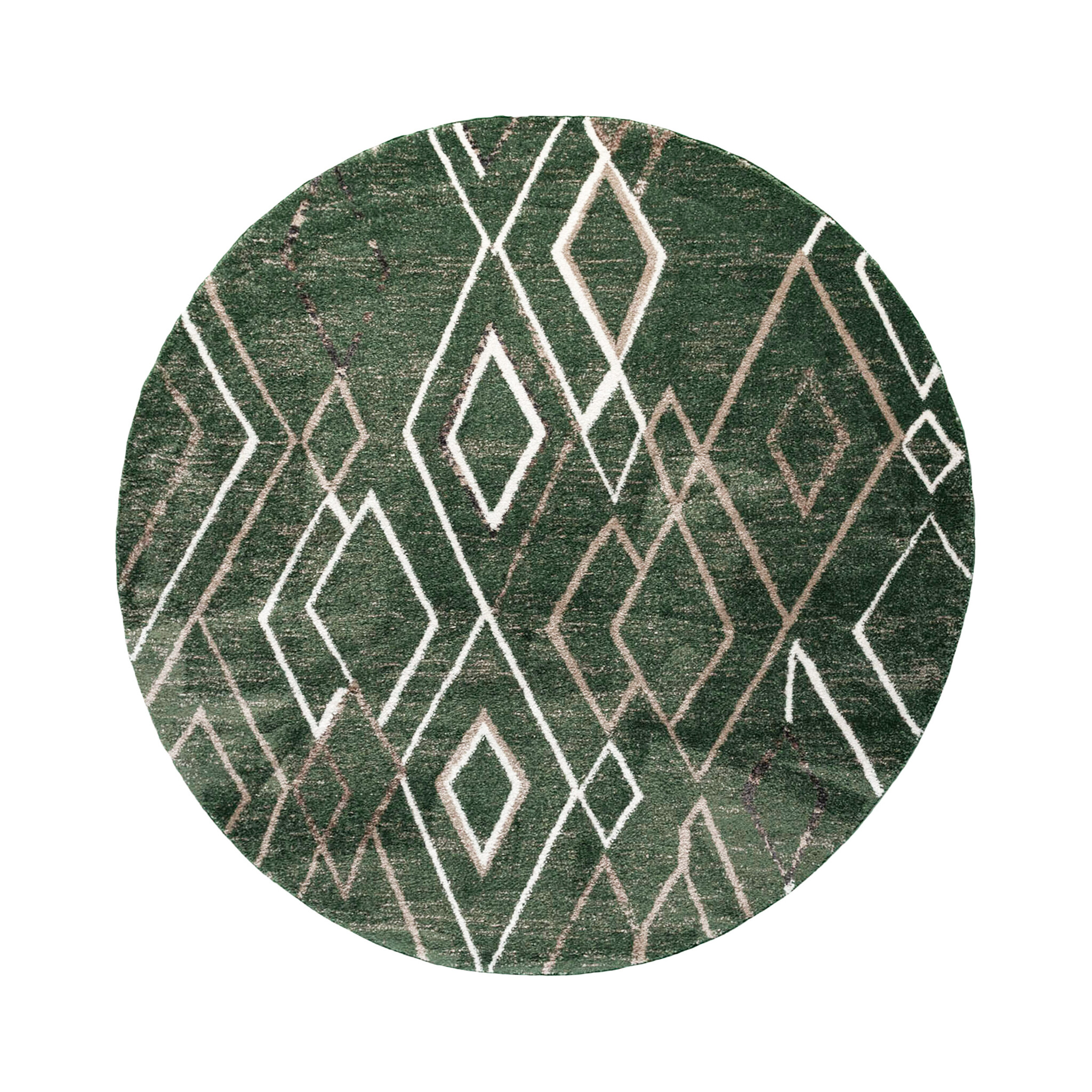 Berber vloerkleed rond - Blend Diamond Groen - sfeer