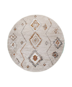 Rond Berber vloerkleed - Blend Aztec Beige