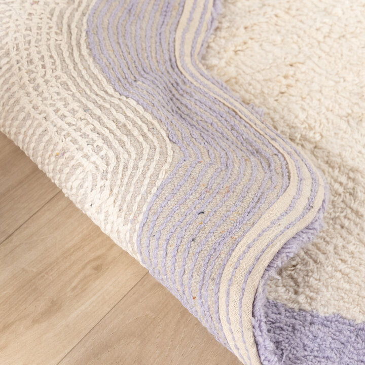 Rond Wasbaar vloerkleed - Hazy Lila/Creme