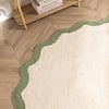 Rond Wasbaar vloerkleed - Hazy Groen/Creme - thumbnail 2