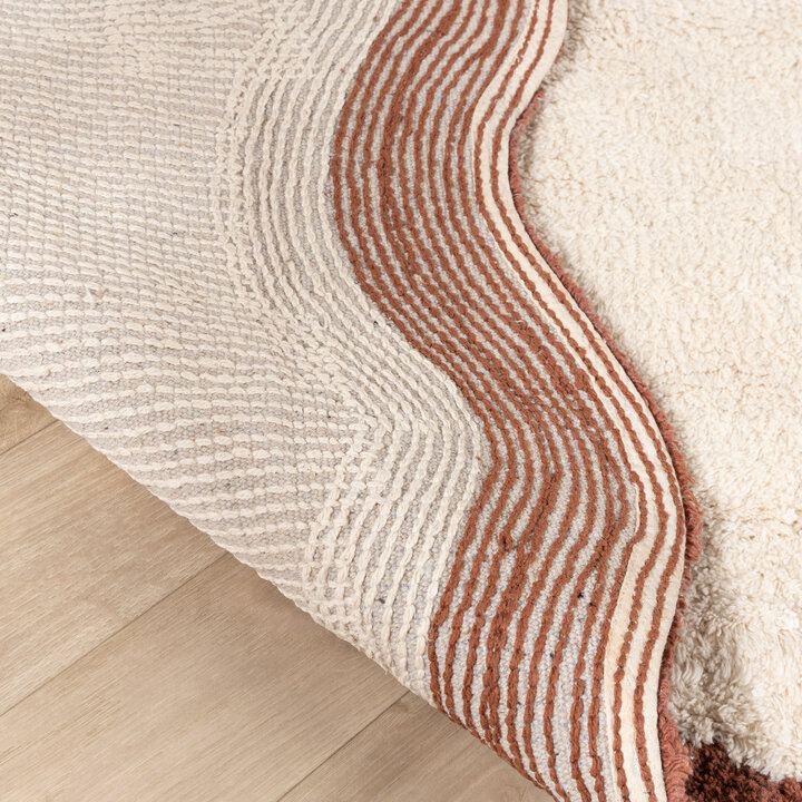 Wasbaar vloerkleed - Hazy Bruin/Creme