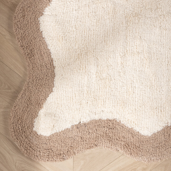 Wasbaar vloerkleed - Hazy Beige/Creme
