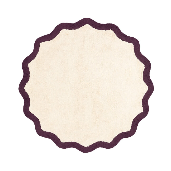 Rond Wasbaar vloerkleed - Hazy Paars/Creme
