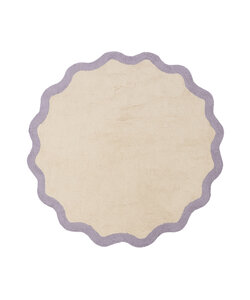 Rond Wasbaar vloerkleed - Hazy Lila/Creme