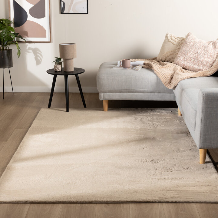 Zacht laagpolig vloerkleed - Cozy Beige 
