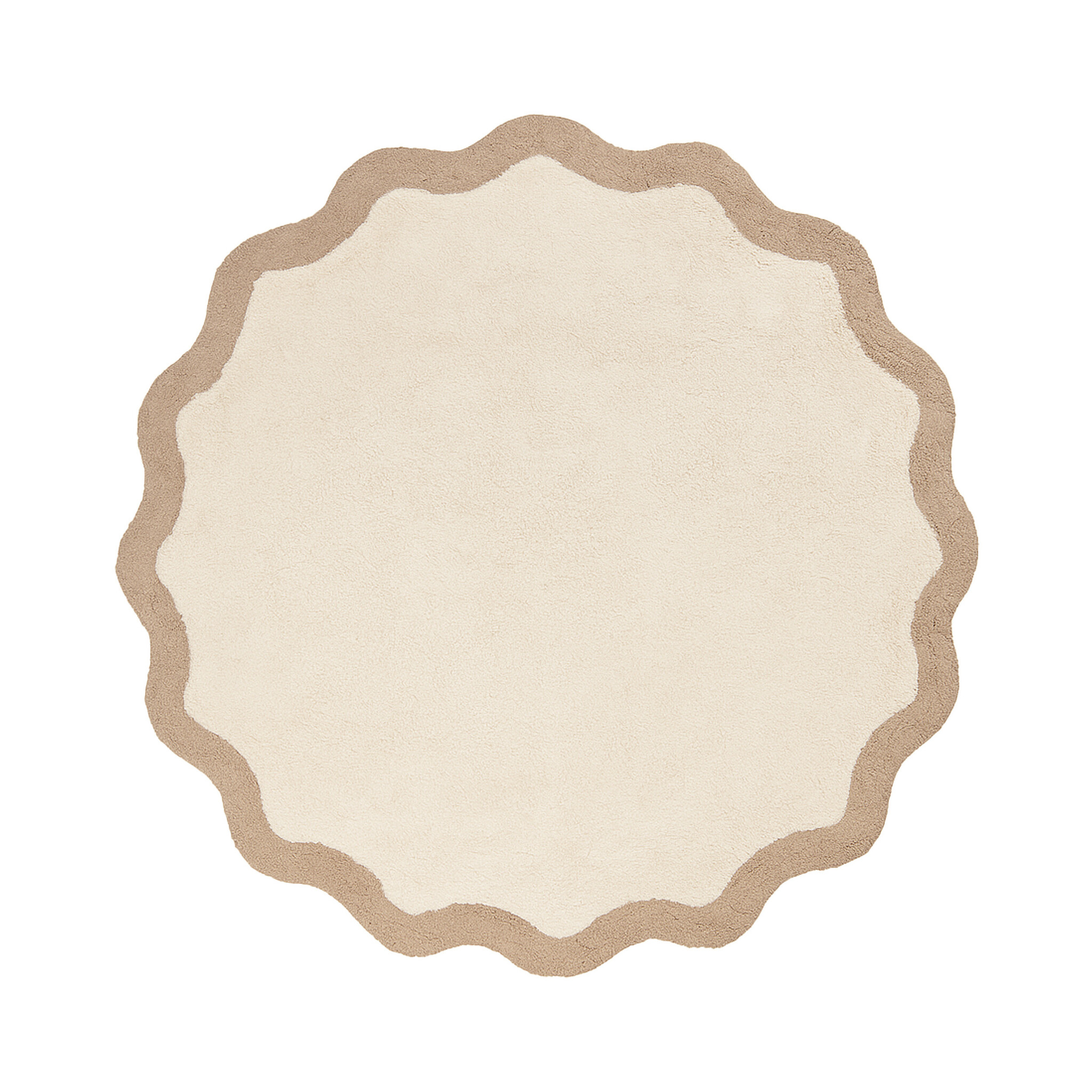 Rond Wasbaar vloerkleed - Hazy Beige/Creme - sfeer