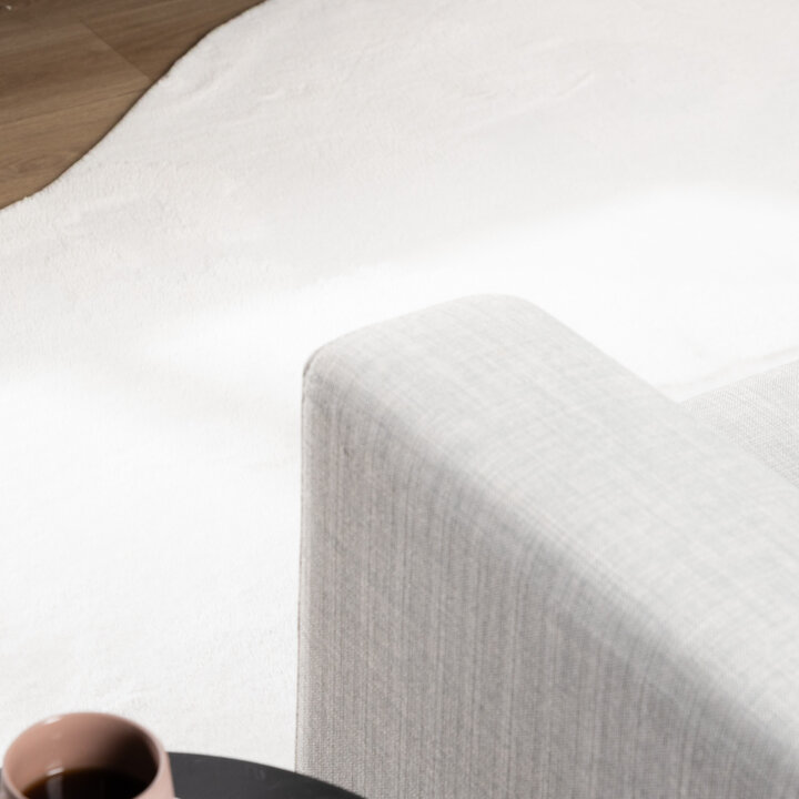 Zacht laagpolig vloerkleed - Cozy Pebble Wit