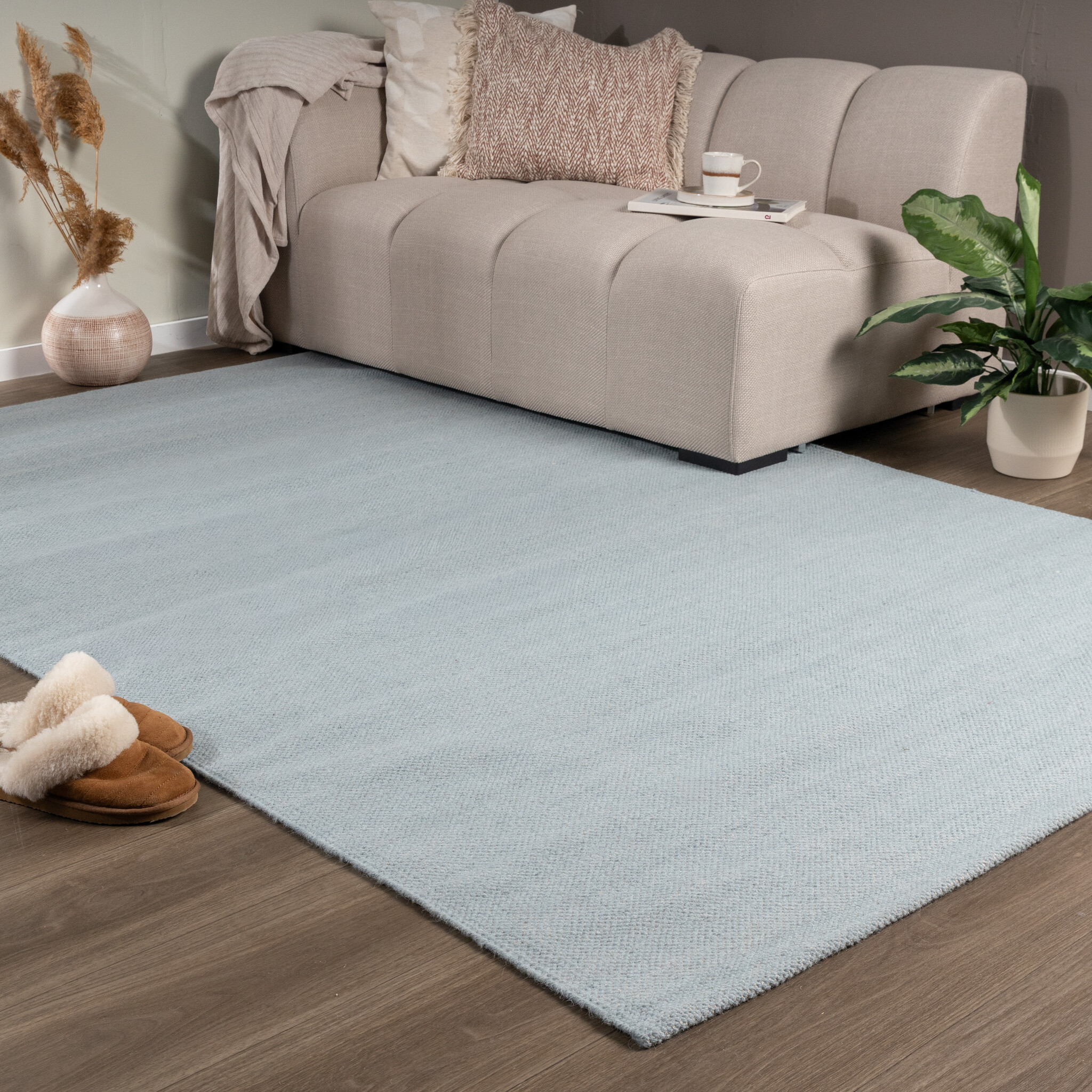 Wollen vloerkleed - Reno Blauw