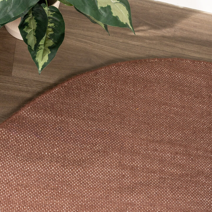 Rond wollen vloerkleed - Reno Bruin