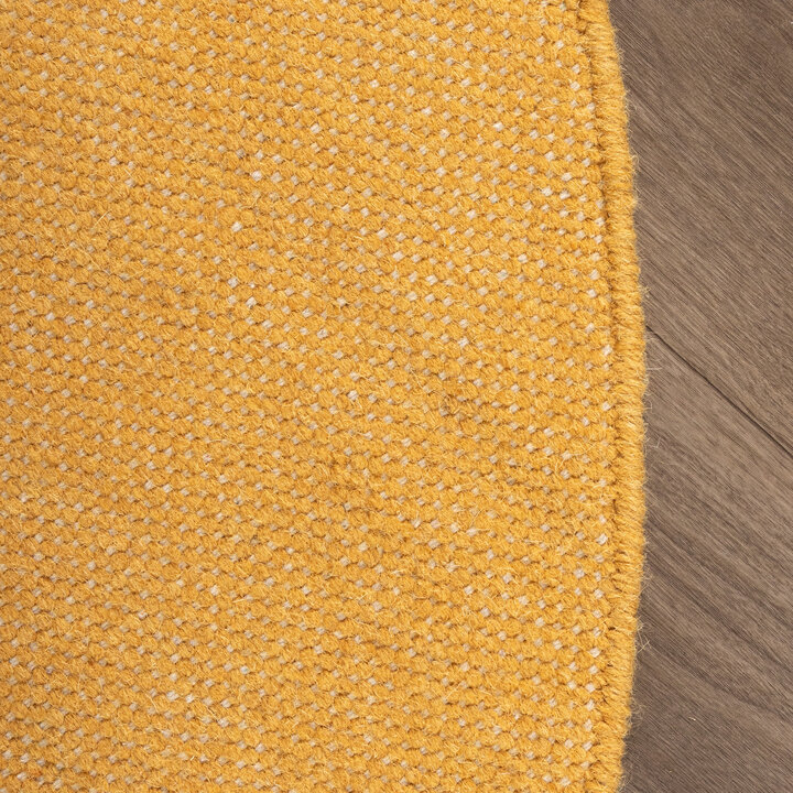 Rond wollen vloerkleed - Reno Okergeel