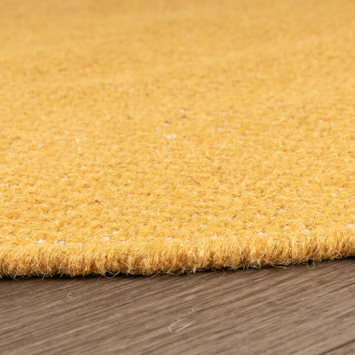 Rond wollen vloerkleed - Reno Okergeel
