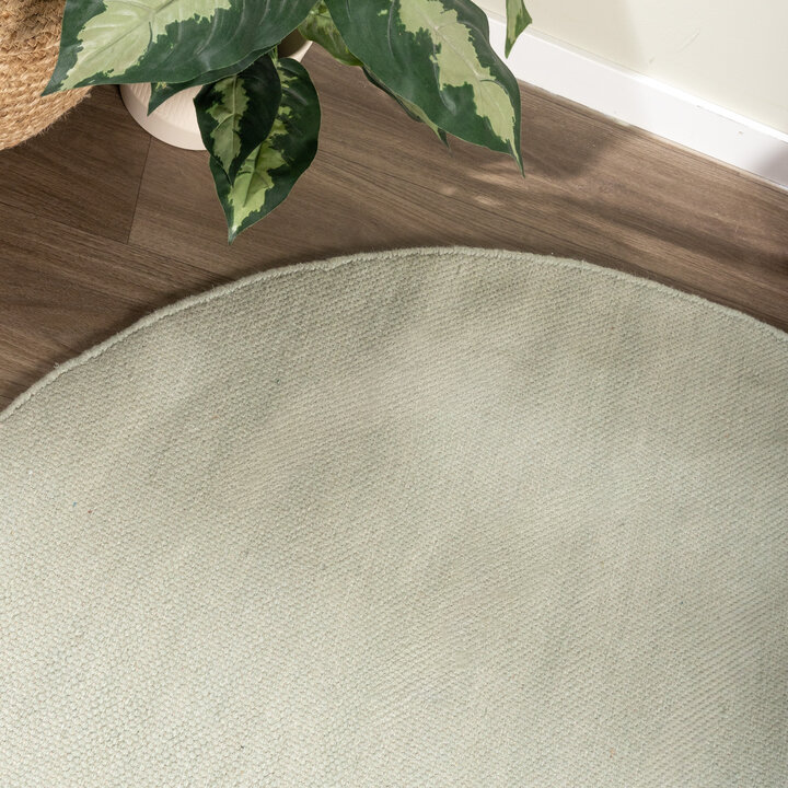 Rond wollen vloerkleed - Reno Groen