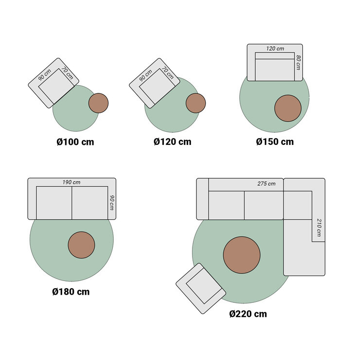 Rond wollen vloerkleed - Reno Groen