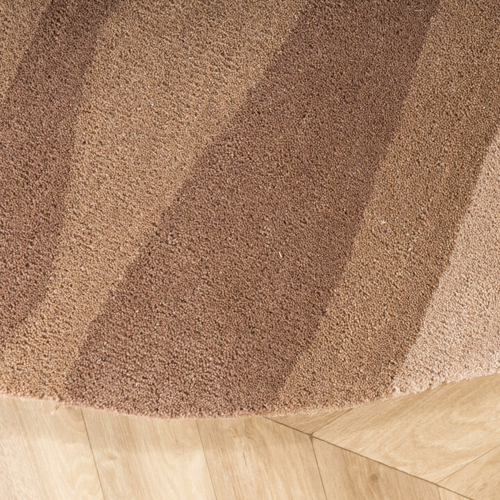 Rond wollen vloerkleed - Liora Bruin