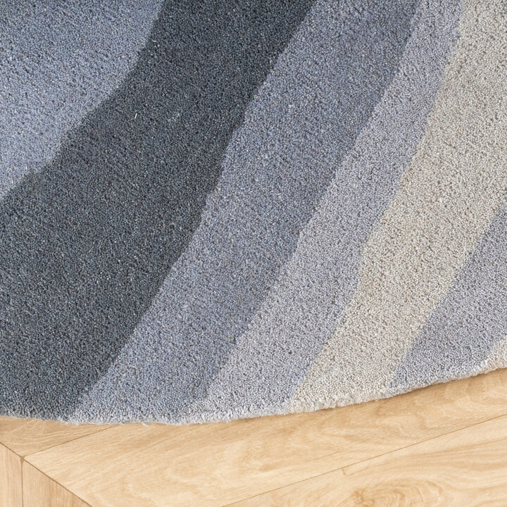 Rond wollen vloerkleed - Liora Blauw