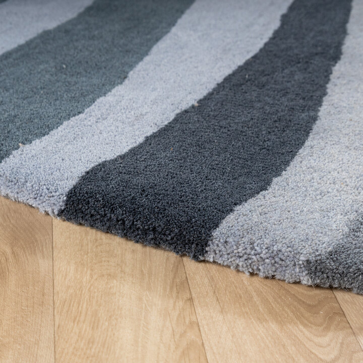 Rond wollen vloerkleed - Liora Blauw