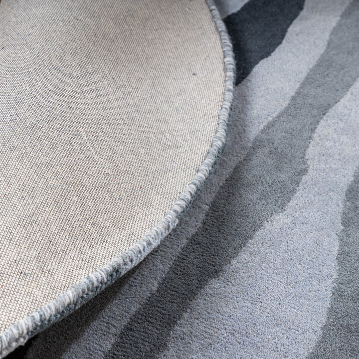 Rond wollen vloerkleed - Liora Blauw