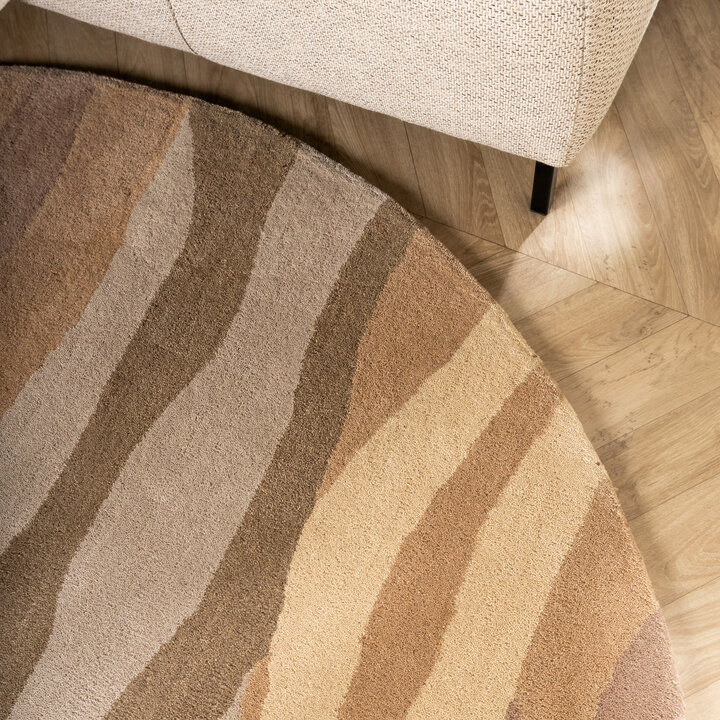 Rond wollen vloerkleed - Liora Beige