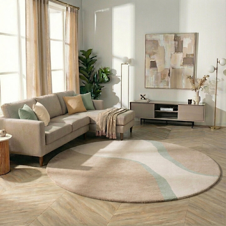 Rond wollen vloerkleed - Vienna Mintgroen