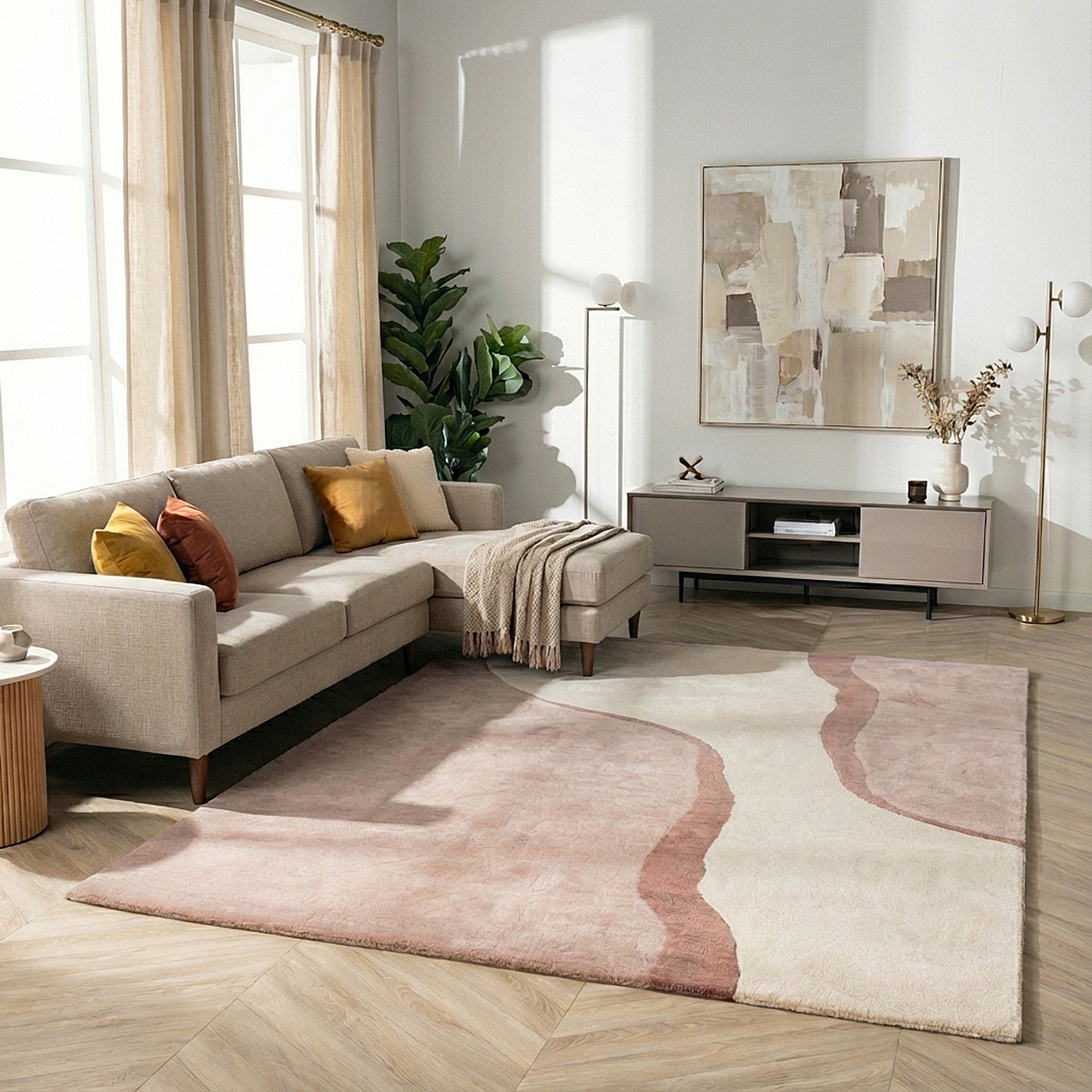 Wollen vloerkleed - Vienna Roze