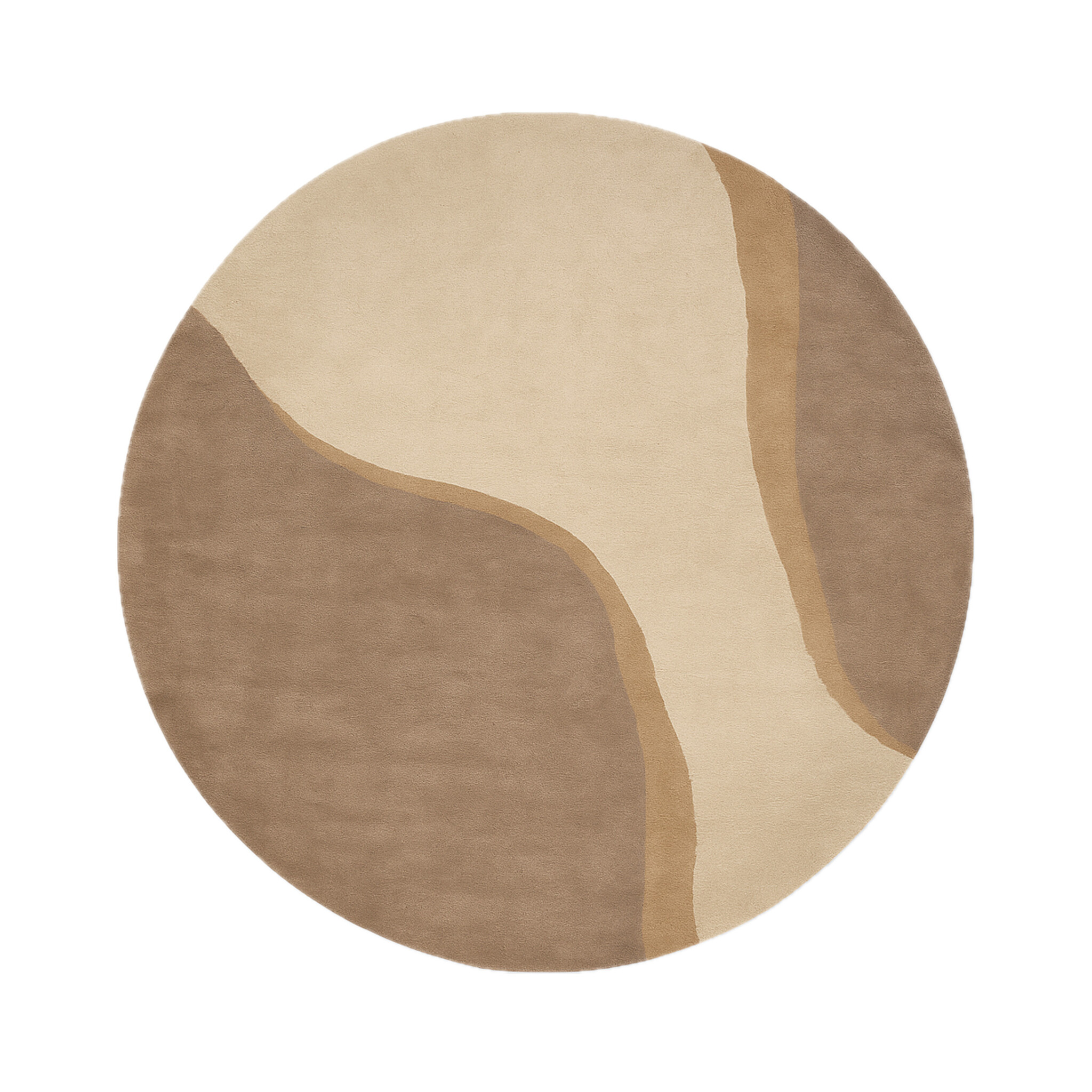 Rond wollen vloerkleed - Vienna Beige - sfeer