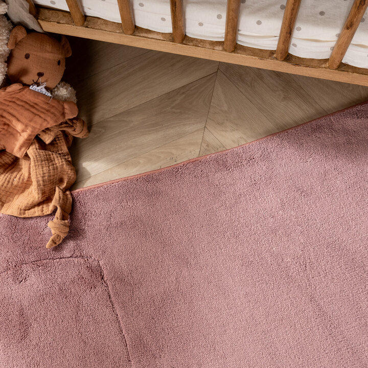 Wasbaar kindervloerkleed - Coco Auto Donkerroze