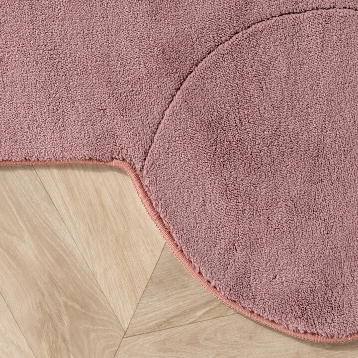 Wasbaar kindervloerkleed - Coco Auto Donkerroze