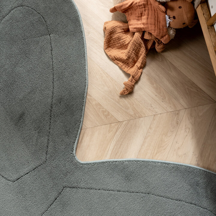 Wasbaar kindervloerkleed - Coco Vlinder Donkergroen