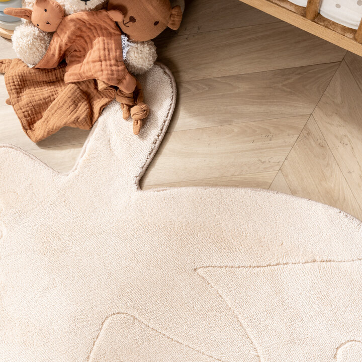 Wasbaar kindervloerkleed - Coco Aardbei Beige