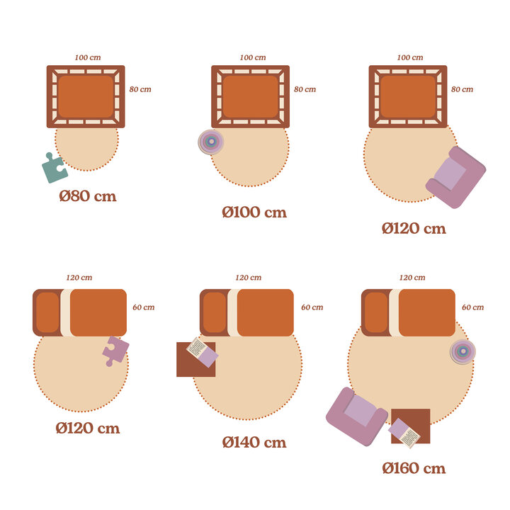 Wasbaar kindervloerkleed - Coco Aardbei Beige