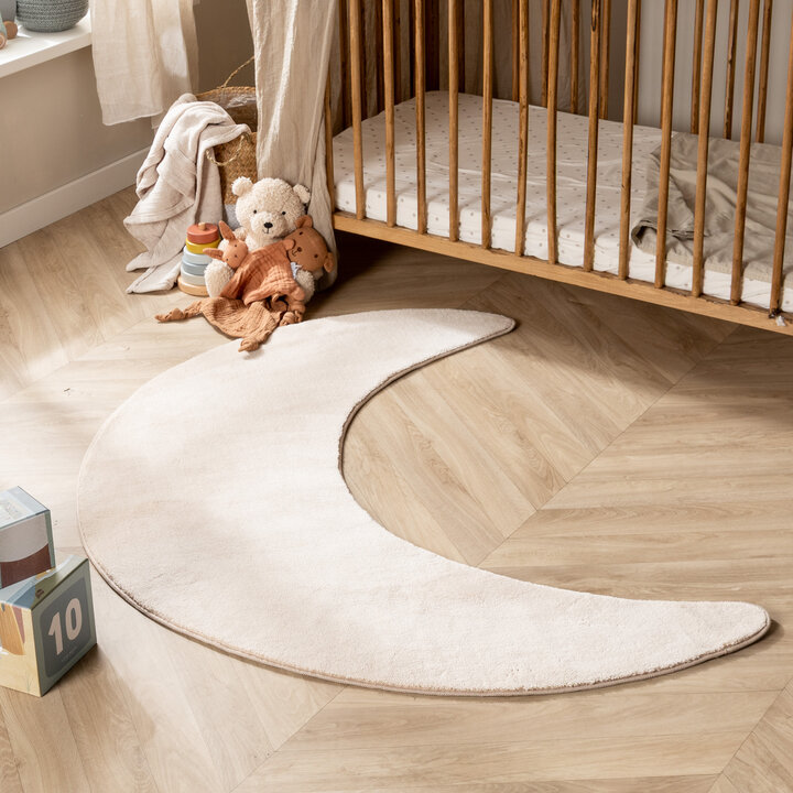 Wasbaar kindervloerkleed - Coco Maan Beige