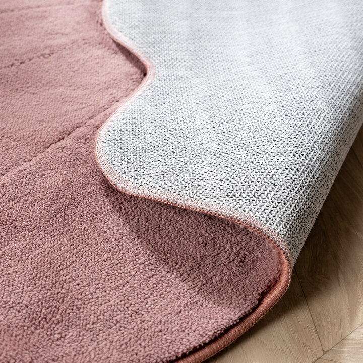 Wasbaar kindervloerkleed - Coco Bloem Donkerroze