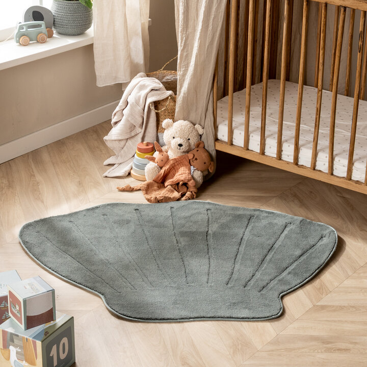Wasbaar kindervloerkleed - Coco Schelp Donkergroen