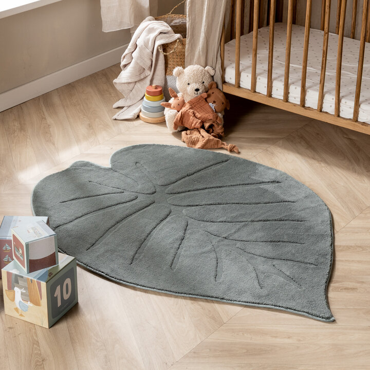 Wasbaar kindervloerkleed - Coco Blad Donkergroen