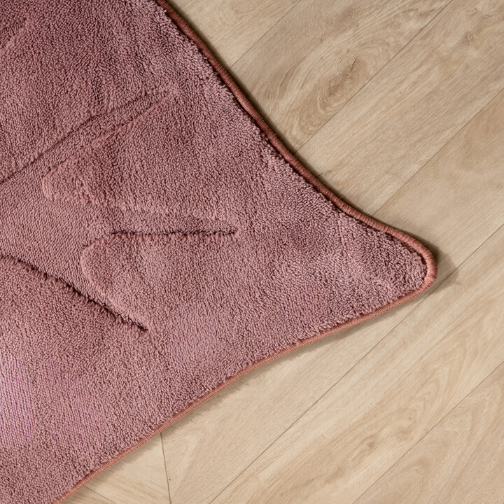 Wasbaar kindervloerkleed - Coco Blad Donkerroze