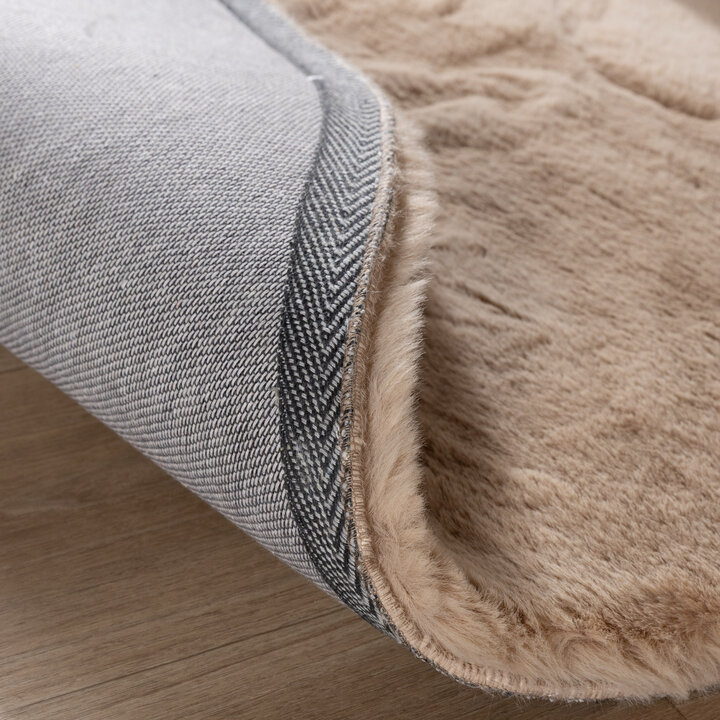 Rond Hoogpolig vloerkleed - Comfy Supreme Beige