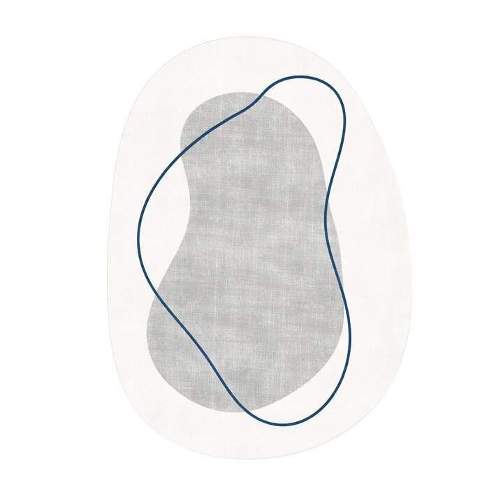 Organisch vloerkleed - Elyra Grijs/Blauw