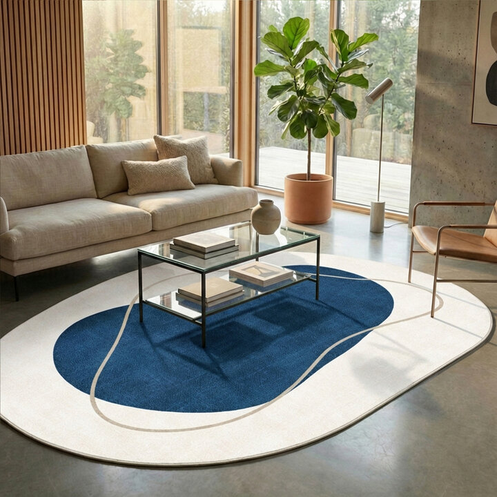 Organisch vloerkleed - Elyra Blauw/Grijs