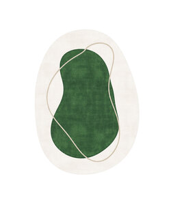 Organisch vloerkleed - Elyra Groen/Beige