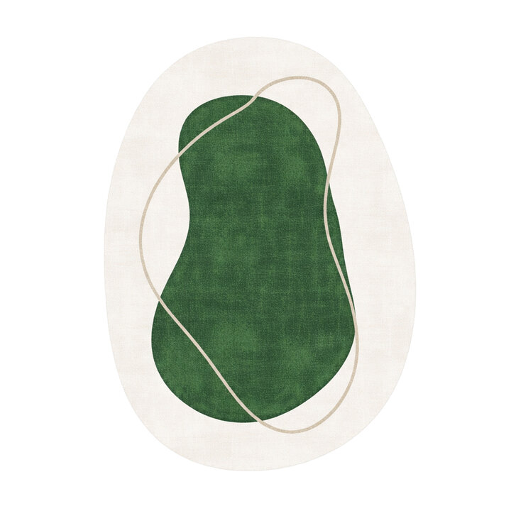 Organisch vloerkleed - Elyra Groen/Beige