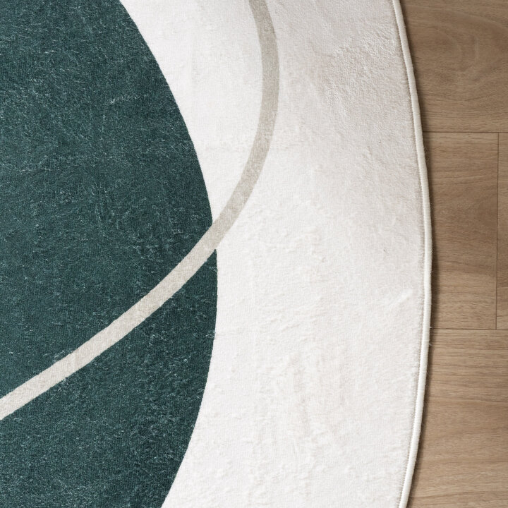 Organisch vloerkleed - Elyra Groen/Beige