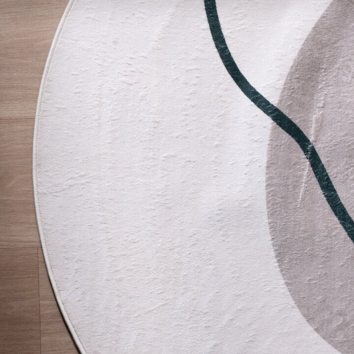 Organisch vloerkleed - Elyra Beige/Groen