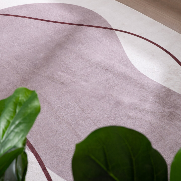 Organisch vloerkleed - Elyra Beige/Rood